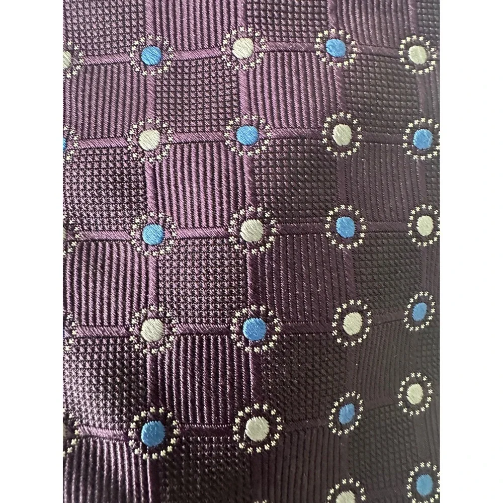Jos A Bank Signature Collection Purple Silk Tie Lot of‎ 3 Paisley Geometric Mens
